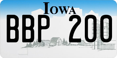 IA license plate BBP200