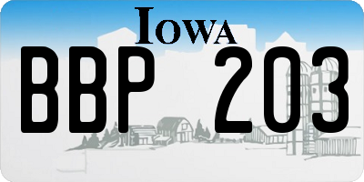 IA license plate BBP203