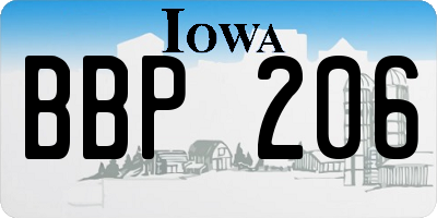 IA license plate BBP206