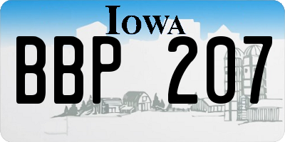IA license plate BBP207