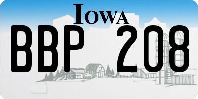 IA license plate BBP208