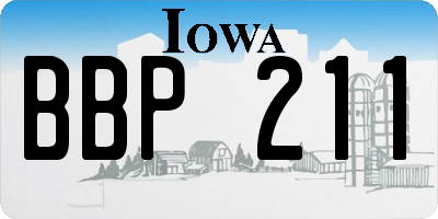IA license plate BBP211