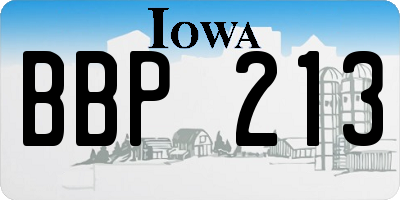 IA license plate BBP213