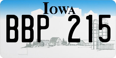 IA license plate BBP215