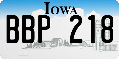IA license plate BBP218