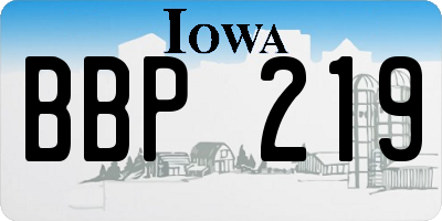 IA license plate BBP219