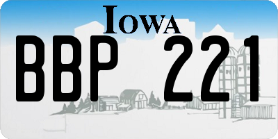IA license plate BBP221