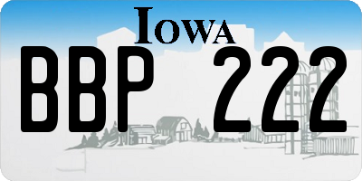 IA license plate BBP222