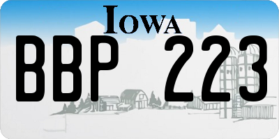 IA license plate BBP223