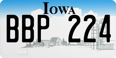 IA license plate BBP224