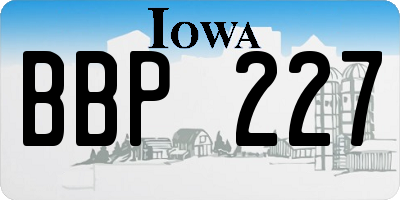 IA license plate BBP227