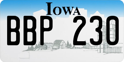 IA license plate BBP230