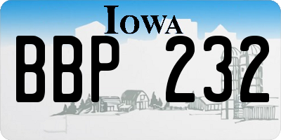 IA license plate BBP232