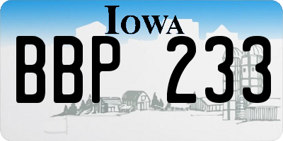 IA license plate BBP233