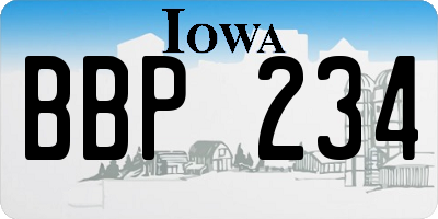IA license plate BBP234