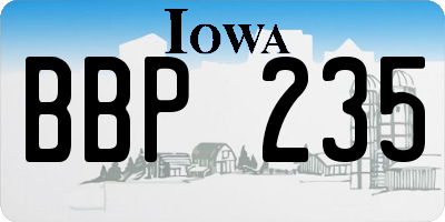 IA license plate BBP235