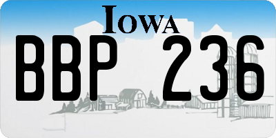 IA license plate BBP236