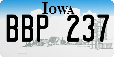 IA license plate BBP237