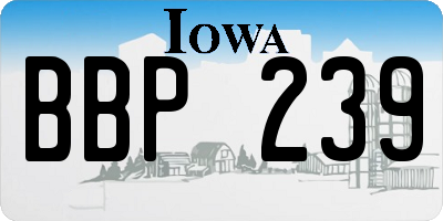 IA license plate BBP239