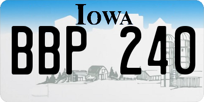 IA license plate BBP240