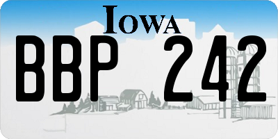 IA license plate BBP242
