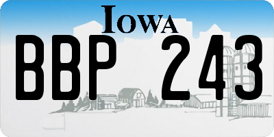 IA license plate BBP243