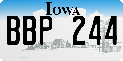 IA license plate BBP244