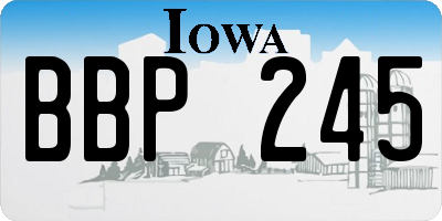 IA license plate BBP245