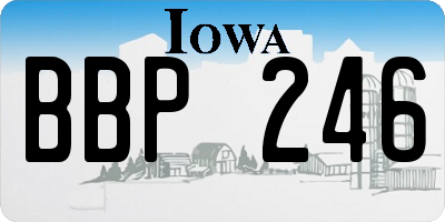 IA license plate BBP246