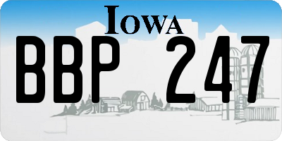 IA license plate BBP247