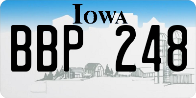 IA license plate BBP248