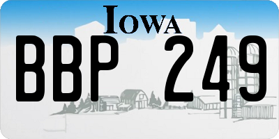 IA license plate BBP249