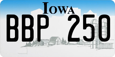 IA license plate BBP250