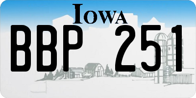 IA license plate BBP251