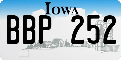 IA license plate BBP252