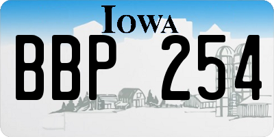 IA license plate BBP254
