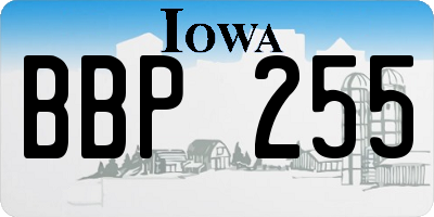 IA license plate BBP255