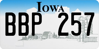 IA license plate BBP257