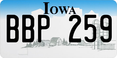 IA license plate BBP259