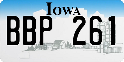 IA license plate BBP261