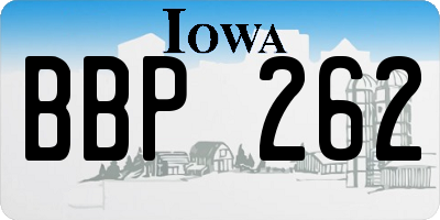 IA license plate BBP262