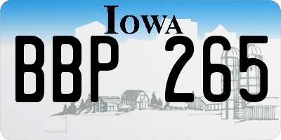 IA license plate BBP265