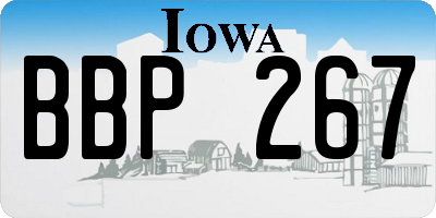 IA license plate BBP267