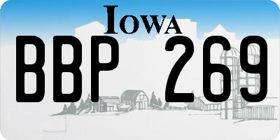 IA license plate BBP269