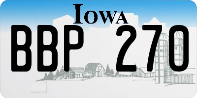 IA license plate BBP270