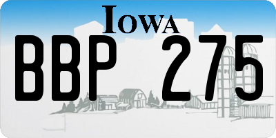 IA license plate BBP275