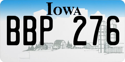 IA license plate BBP276