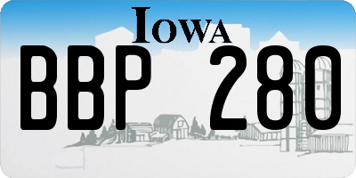 IA license plate BBP280
