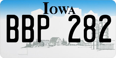 IA license plate BBP282