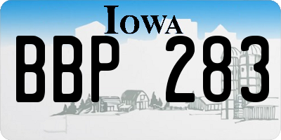 IA license plate BBP283
